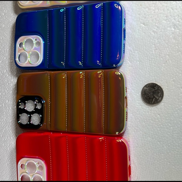 iPhone 13 Brown Metallic Ombre Iridescent Pearlized BUBBLE Puffer Case - Picture 6 of 15